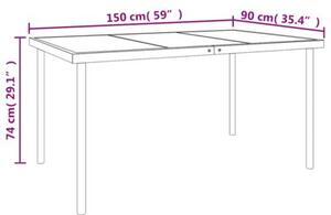 Zestaw Mebli Ogrodowych Komplet Jadalniany 7-Częściowy Czarny Metal Na Taras Balkon Ogród