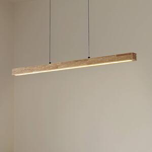 Lampa wisząca Emara Lucande, możliwość ściemniania, jasne drewno, salon / jadalnia, drewno, design