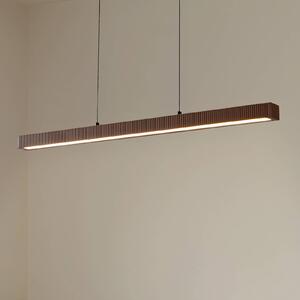 Lampa wisząca Emara Lucande, możliwość ściemniania, ciemne drewno, salon / jadalnia, drewno, design