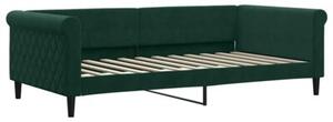 Sofa z materacem do spania, ciemnozielona, 100x200 cm, aksamit