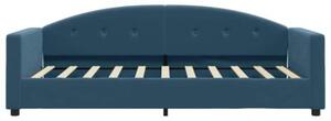 Sofa z funkcją spania, niebieska, 80x200 cm, obita aksamitem