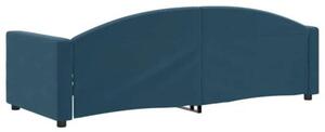 Sofa z funkcją spania, niebieska, 80x200 cm, obita aksamitem