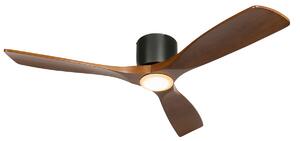 Wentylator sufitowy czarny z drewnem w komplecie z LED z pilotem - Jerri Oswietlenie wewnetrzne