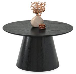 Designerski stolik kawowy okrągły do salonu ottawa 80 czarne drewno