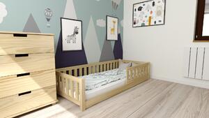 Dziecięce łóżko Montessori PINELO 90 x 200 cm, sosna Stelaż: Ze stelażem listwowym rolowanym elastycznym, Materac: Bez materaca