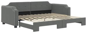 Sofa rozsuwana, ciemnoszara, 100x200 cm, tkanina