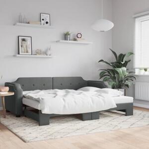 Sofa rozsuwana, ciemnoszara, 100x200 cm, tkanina