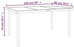 Zestaw Mebli Ogrodowych Komplet Jadalniany 7-Częściowy Czarny Metal Na Taras Balkon Ogród