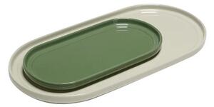 Hübsch - Amare Serving Taca Set of 2 Piaskowy/Green