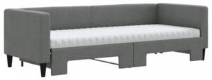 Sofa rozsuwana z materacami, ciemnoszara, 80x200 cm, tkanina