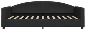 Sofa z funkcją spania, czarna, 100x200 cm, obita tkaniną
