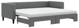Sofa rozsuwana z materacami, ciemnoszara, 80x200 cm, tkanina