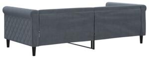 Sofa z funkcją spania, ciemnoszara, 90x200 cm, aksamit