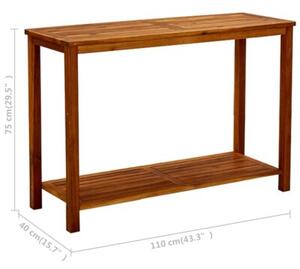 Ogrodowy stolik konsolowy, 110x40x75 cm, lite drewno akacjowe