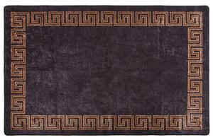 Stylowy prostokątny czarny dywan 190x300 cm Dąb A5-S21