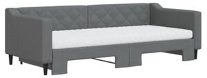 Sofa rozsuwana z materacami, ciemnoszara, 90x200 cm, tkanina