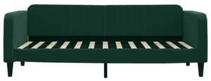 Sofa z materacem do spania, ciemnozielona, 100x200 cm, aksamit