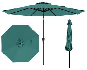 Skadany parasol KOMFOTTEU, parasol ogrodowy 300 cm z ochron UV, parasol na korbk z 6 rozpórkami i korbk rczn, parasol na taras i parasol balkonowy do ogrodu, na targ, na pla