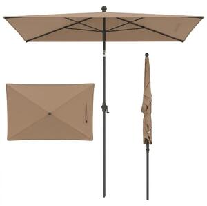 KOMFOTTEU Parasol ogrodowy prostoktny 213 x 140 x 245 cm, parasol ogrodowy z moliwoci pochylenia o 30°, parasol balkonowy z torb transportow i oson przeciwsoneczn, parasol tarasowy na balkon, basen, pla