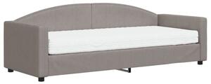 Sofa z materacem do spania, kolor taupe, 80x200 cm, tkanina
