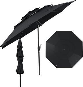 KOMFOTTEU 3M Parasol ogrodowy, 3-stopniowy parasol ogrodowy z podwójn wentylacj i korb, parasol plaowy z regulacj nachylenia, 300 × 245 cm, parasol tarasowy do ogrodu, basenu, balkonu