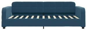 Sofa z materacem do spania, niebieska, 90x200 cm, aksamit