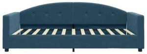 Sofa z funkcją spania, niebieska, 100x200 cm, obita aksamitem