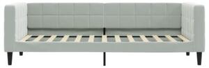 Sofa z materacem do spania, jasnoszara, 90x200 cm, aksamit