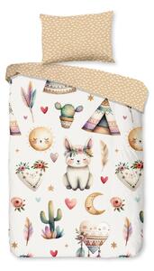 Beżowa bawełniana pościel dziecięca do łóżeczka 100x135 cm Luz – Good Morning