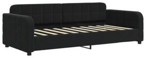Sofa rozsuwana, czarna, 90x190 cm, aksamit