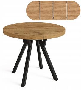 Stół rozsuwany okrągły 80/180cm blat 3,6cm Dąb Craft PROMOCJA I ArtDHome