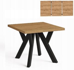 Stół rozsuwany 80x80/130 blat 3,6cm Metal Dąb Craft PROMOCJA I ArtDHome