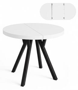 Stół rozsuwany okrągły 80/130cm blat 3,6cm Metal Biały PROMOCJA I ArtDHome