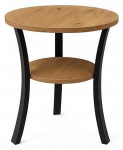 Stolik okolicznościowy okrągły 60 cm metal Dąb Craft PROMOCJA I ArtDHome