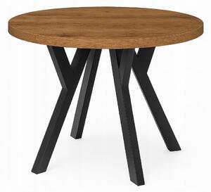 Stół ława okrągły 80cm blat 3,6cm Metal Dąb Craft PROMOCJA I ArtDHome