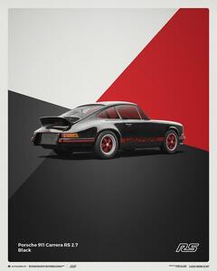 Druk artystyczny Porsche 911 Rs - 1973 - Black, (40 x 50 cm)