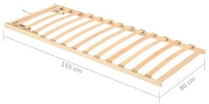 Stelaż do łóżka z 13 listwami, regulacja wezgłowia, 80x200 cm