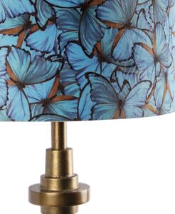 Lampa stołowa art deco brąz klosz welurowy motyle 40cm - Diverso Oswietlenie wewnetrzne