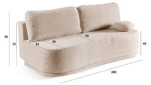 EMWOmeble Sofa z funkcją spania KIDNEY | Beżowy