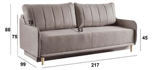 EMWOmeble Sofa z funkcją spania MORIS | Szary