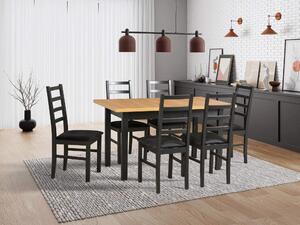 MebleMWM Zestaw stół i 6 krzeseł drewnianych MODENA 1 XL + NILO 8