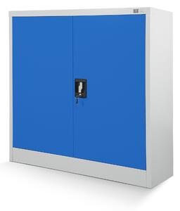 Mała szafka zamykana BEATA, 900 x 930 x 400 mm, szaro-niebieska