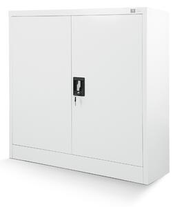 Metalowa szafka z półkami BEATA, 900 x 930 x 400 mm, biała