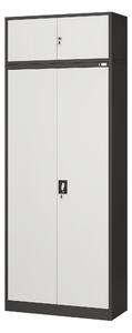 Nadstawka na szafę EWA, 900 x 380 x 400 mm, antracytowo-biała
