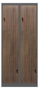 Szafa metalowa ubraniowa JULIA, 800 x 1850 x 450 mm, Eco Design: antracytowa/ orzech