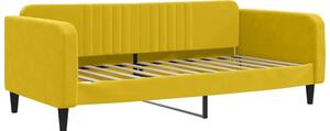 Sofa z funkcją spania, żółta, 100x200 cm, obita aksamitem