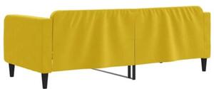 Sofa z funkcją spania, żółta, 100x200 cm, obita aksamitem