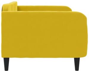 Sofa z funkcją spania, żółta, 100x200 cm, obita aksamitem