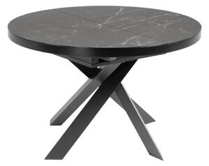 Czarny okrągły rozkładany stół z ceramicznym blatem ø 160 cm Vashti – Kave Home