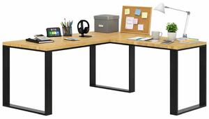 Dębowe loftowe biurko z dostawką 170 x 80 + 70 x 90 W8-F51